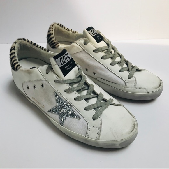 Golden Goose Shoes - GOLDEN GOOSE Zebra Glitter Superstar Sneakers 40